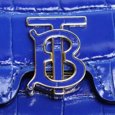 Pre-owned Burberry Blue Leather Wallet (tri-fold) ()