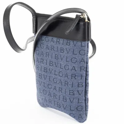 Pre-owned Bvlgari Black Blue Denim Shoulder Bag ()