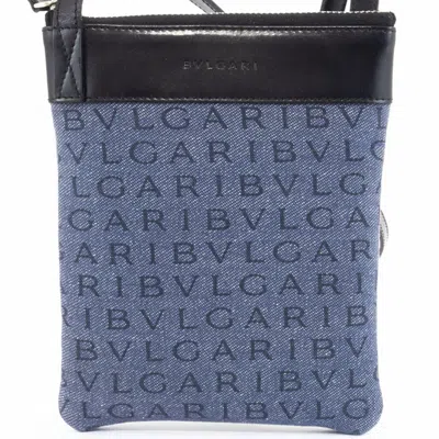 Pre-owned Bvlgari Black Blue Denim Shoulder Bag ()