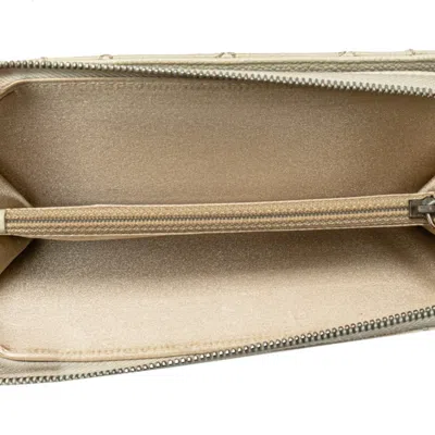 Pre-owned Chanel Beige Ivory Leather Long Wallet (bi-fold) () In Multi