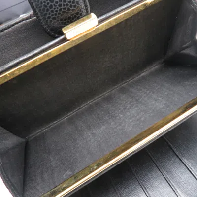 Pre-owned Chanel Black Grained Calfskin Long Wallet (bi-fold) ()