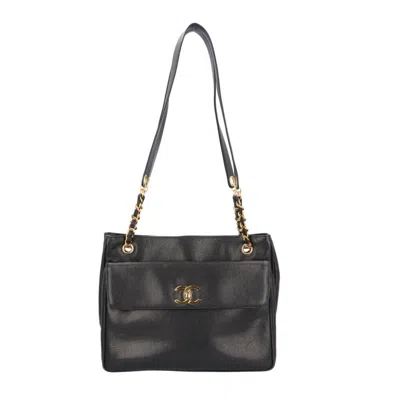 Pre-owned Chanel Black Grained Calfskin Tote Bag ()