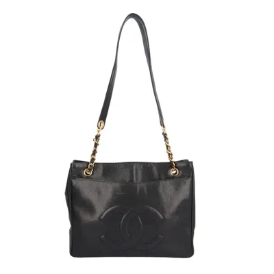 Pre-owned Chanel Black Grained Calfskin Tote Bag ()