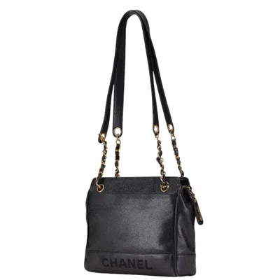 Pre-owned Chanel Black Grained Calfskin Tote Bag ()