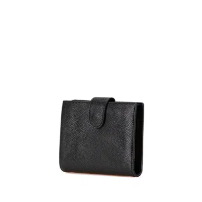 Pre-owned Chanel Black Grained Calfskin Wallet (bi-fold) ()