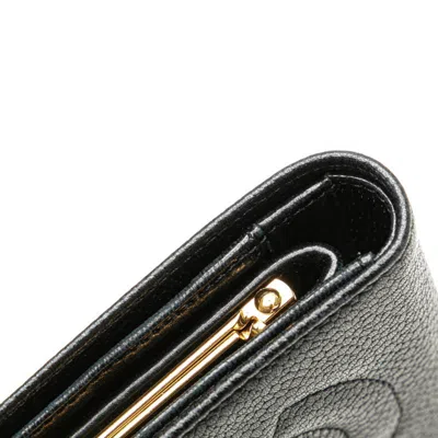 Pre-owned Chanel Black Grained Calfskin Wallet (bi-fold) ()