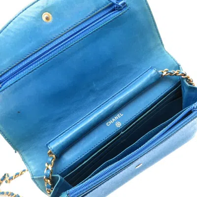Pre-owned Chanel Blue Grained Calfskin Shoulder Bag ()