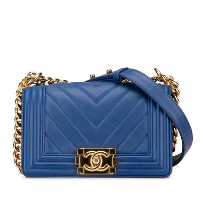 Pre-owned Chanel Blue Leather Shoulder Bag ()