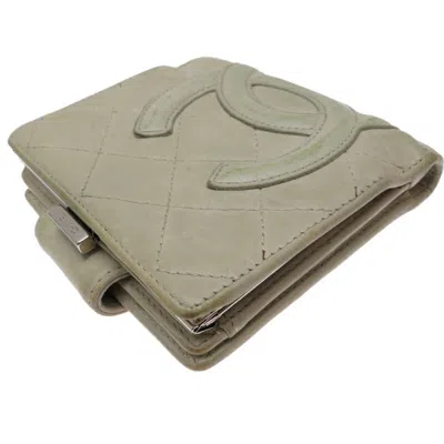 Pre-owned Chanel Gray Leather Wallet (bi-fold) ()