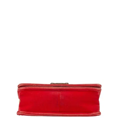 Pre-owned Chanel Multi-color Red Color Wool Leather Leather Shoulder Bag ()