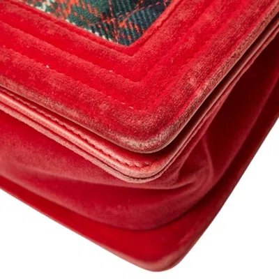 Pre-owned Chanel Multi-color Red Color Wool Leather Leather Shoulder Bag ()