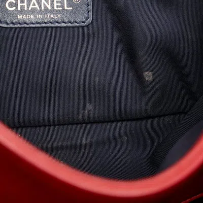 Pre-owned Chanel Multi-color Red Color Wool Leather Leather Shoulder Bag ()