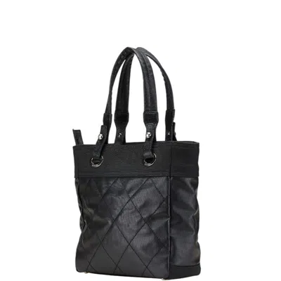 Pre-owned Chanel Paris Biarritz Black Pvc Tote Bag ()
