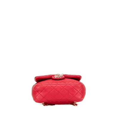 Pre-owned Chanel Red Color Leather Backpack ()