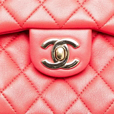 Pre-owned Chanel Red Color Leather Backpack ()