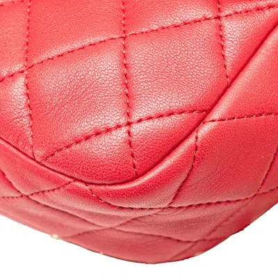 Pre-owned Chanel Red Color Leather Backpack ()