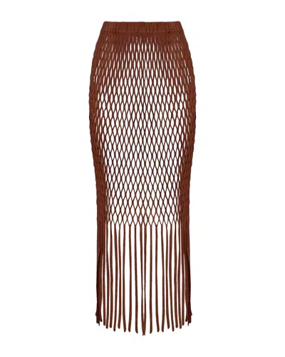 Kai Collective Yumi Faux Suede Laser Cut Skirt
