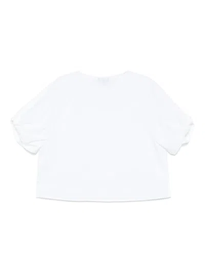 Emporio Armani Crew Neck Cotton Blouse With Short Sleeves