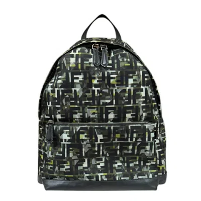 Pre-owned Fendi Black Multi-color Nylon Backpack ()