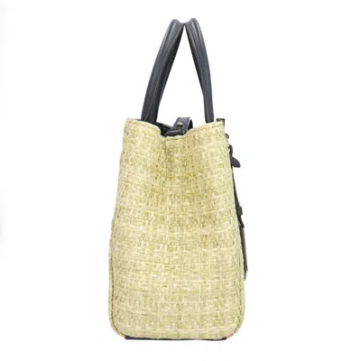 Pre-owned Fendi Green Navy Straw Leather Shoulder Bag ()