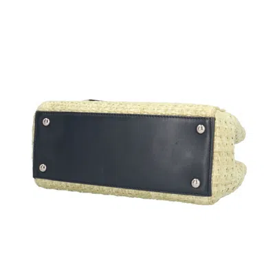 Pre-owned Fendi Green Navy Straw Leather Shoulder Bag ()