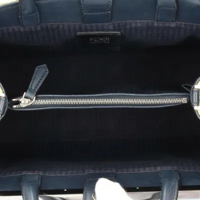 Pre-owned Fendi Green Navy Straw Leather Shoulder Bag ()