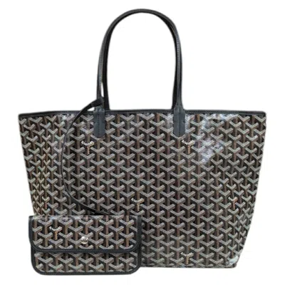 Pre-owned Goyard Black Pvc Coated Canvas Tote Bag ()