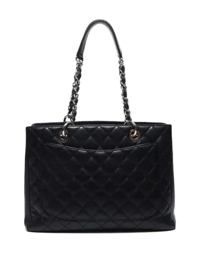 Pre-owned Chanel 2010-2011 Matelassé Caviar-leather Gst Tote Bag In Black