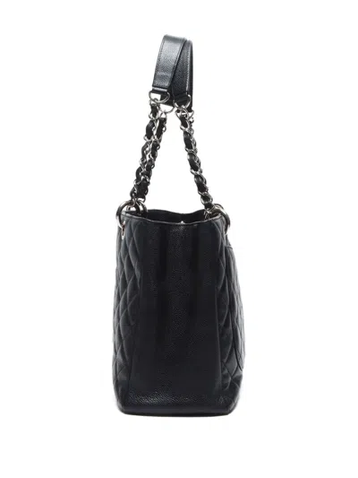 Pre-owned Chanel 2010-2011 Matelassé Caviar-leather Gst Tote Bag In Black