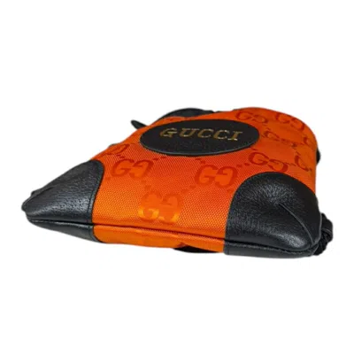 Pre-owned Gucci Black Orange Nylon Leather Backpack () In Multi