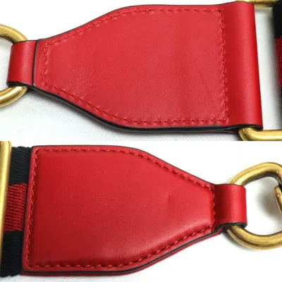 Pre-owned Gucci Gg Canvas Beige Red Color Gg Canvas Leather Shoulder Bag ()