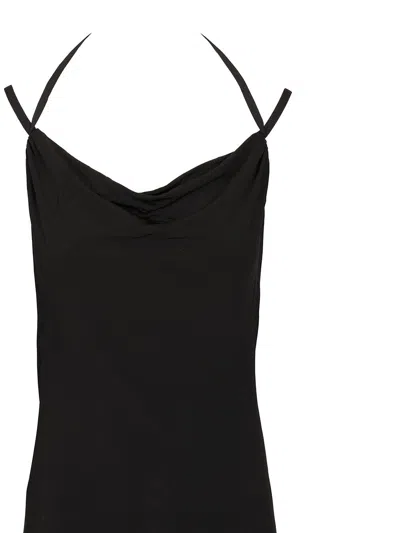 Marine Serre Draped Jersey Open Back Dress