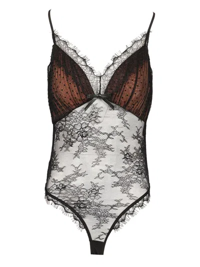 Self-portrait Bodysuit Made Of Polyester Blend