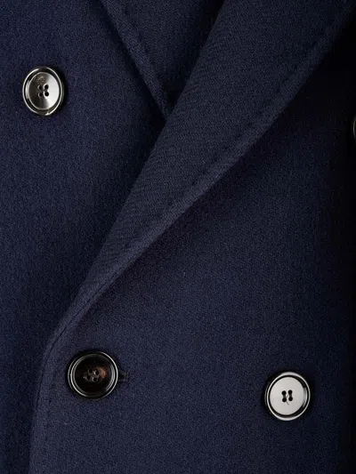 Ami Alexandre Mattiussi Coffee Colored Double Breasted Coat Coats Blue