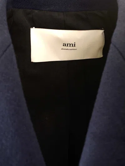 Ami Alexandre Mattiussi Coffee Colored Double Breasted Coat Coats Blue