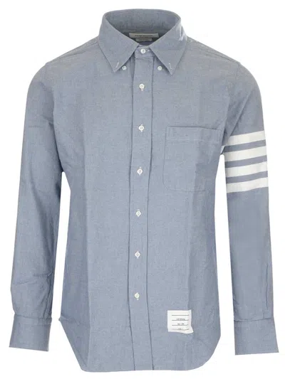 Thom Browne Light-blue Cotton Shirt In Gray