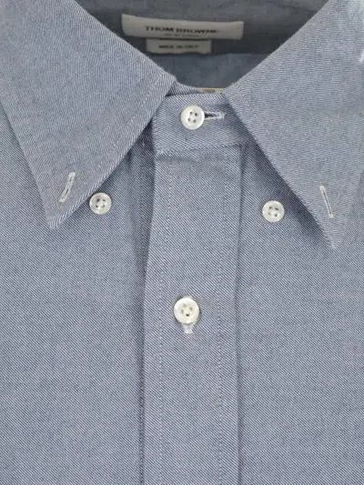 Thom Browne Light-blue Cotton Shirt In Gray