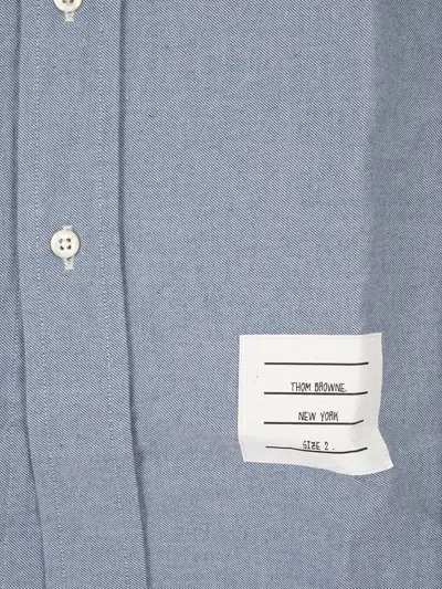 Thom Browne Light-blue Cotton Shirt In Gray
