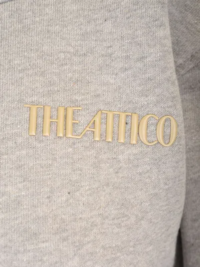 Attico Cropped Sweatshirt Double American Fleece Sweatshirts Grey