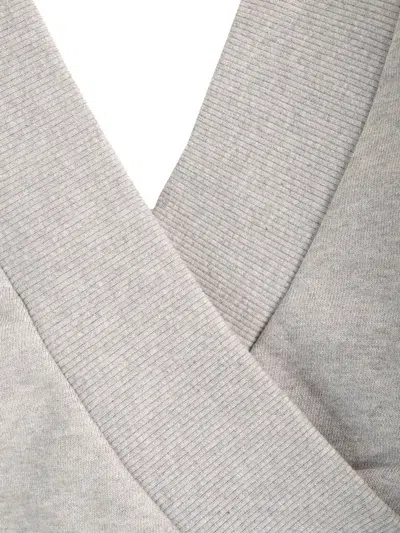 Attico Cropped Sweatshirt Double American Fleece Sweatshirts Grey