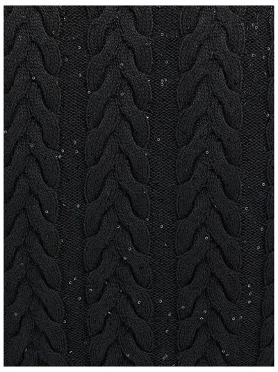 Brunello Cucinelli Black Dazzling Double Cable Knit Vest