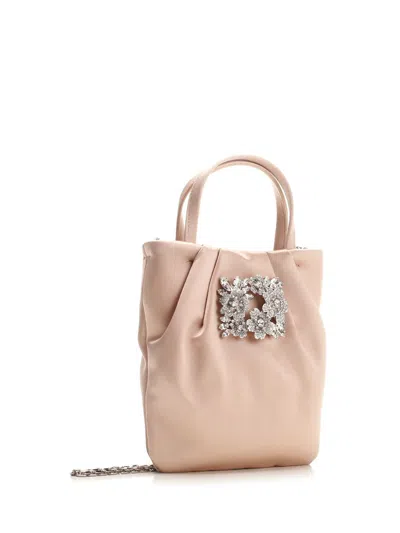 Roger Vivier Drapé Pocket Handbags Rose