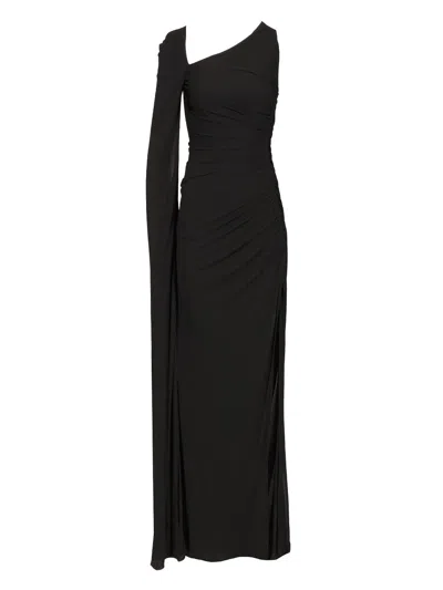Del Core Long Dress With Side Drawstring And Long Open Sleeve