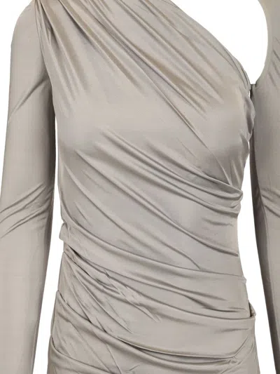 Attico Draped Satin Mini Dress