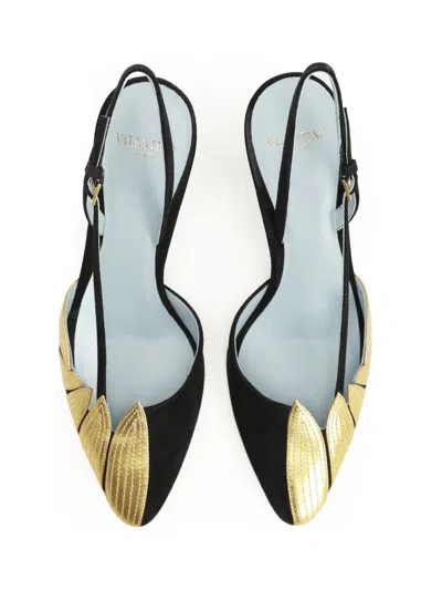 Valentino Foliefoliage 90 Suede Slingback Pumps