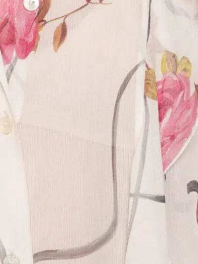 Blumarine Women Floral Silk Chiffon Shirt