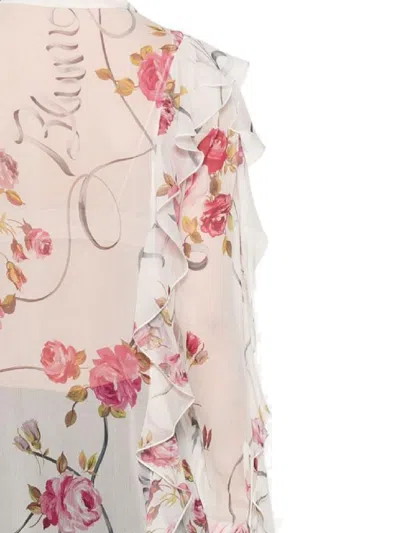Blumarine Women Floral Silk Chiffon Shirt
