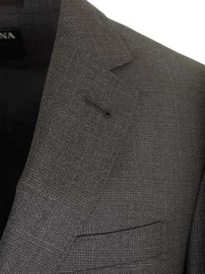 Ermenegildo Zegna Grey Galles Pure Wool Tailored Suit Dresses Grey