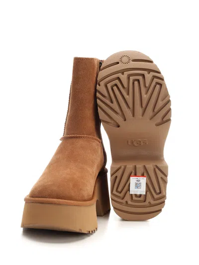 UGG HIGH ANKLE BOOT WITH PLATFORM SCARPE BASSE BROWN 