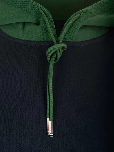 Thom Browne Panel Hooded Sweatshirt With Kangaroo Pocket